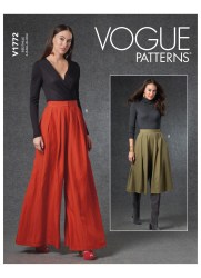1772 Vogue Easy Very Loose Fit Palazzo Pleat Pants Lengths Pattern S-XXLG